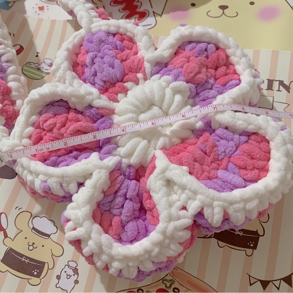 Crochet Pink, Purple and White Flower Design Bag - Picture 5 of 16